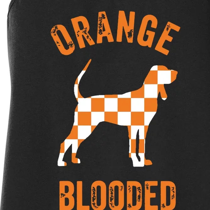 Orange Blooded Tennessee Hound Native Home Tn State Pride Women's Racerback Tank