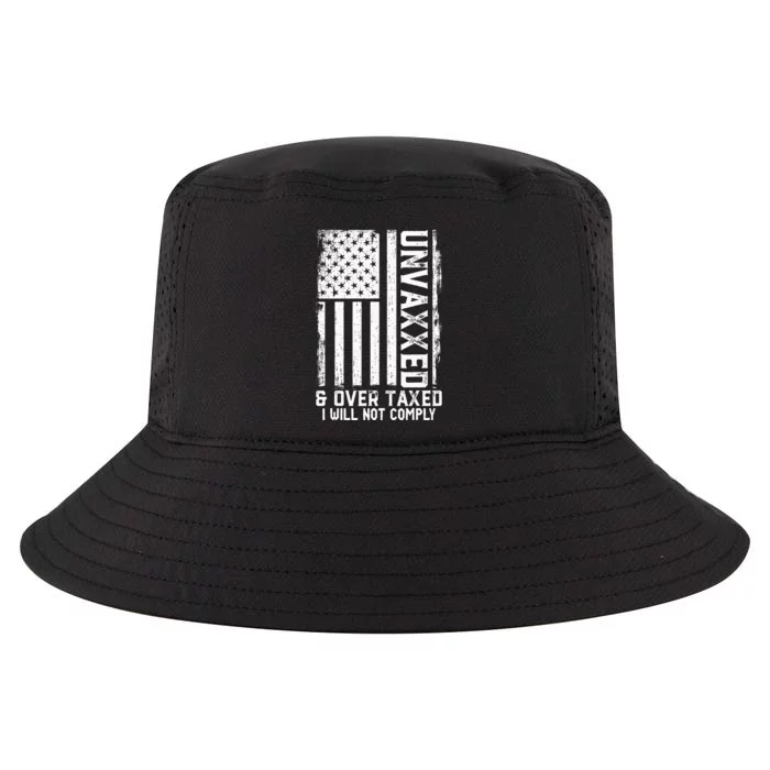 On Back Unvaxxed And Overtaxed Cool Comfort Performance Bucket Hat