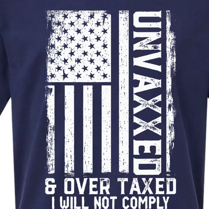 On Back Unvaxxed And Overtaxed Sueded Cloud Jersey T-Shirt