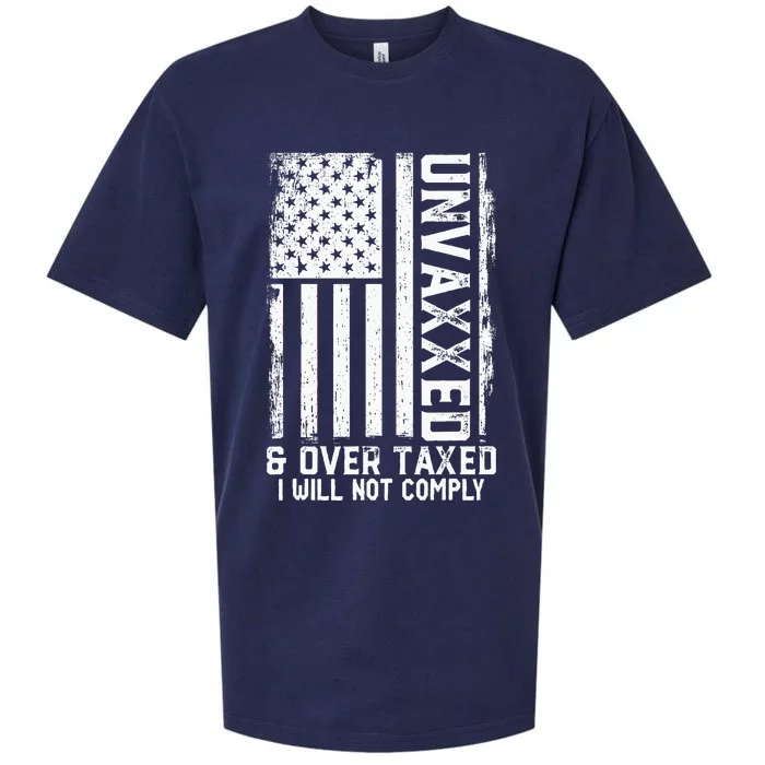 On Back Unvaxxed And Overtaxed Sueded Cloud Jersey T-Shirt