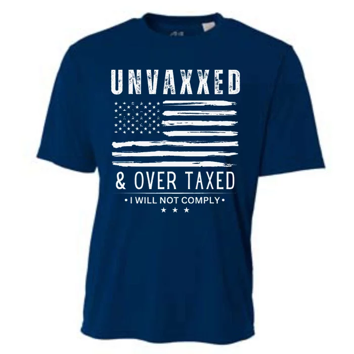 On Back Unvaxxed And Overtaxed Cooling Performance Crew T-Shirt