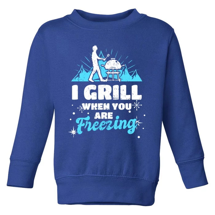 Outdoor Bbq Winter Grill Grilling Gift Toddler Sweatshirt