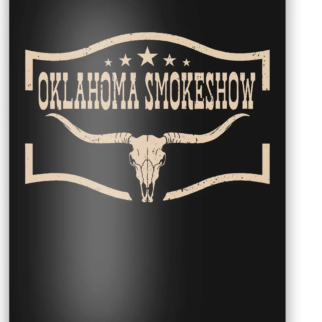 Oklahoma Bullskull With Feathers And Dreamcatcher Smokeshow Poster