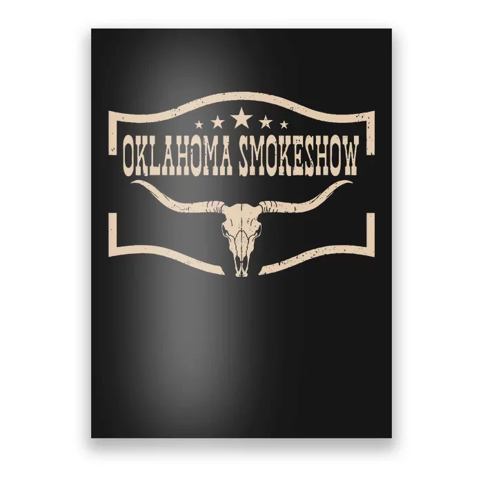 Oklahoma Bullskull With Feathers And Dreamcatcher Smokeshow Poster