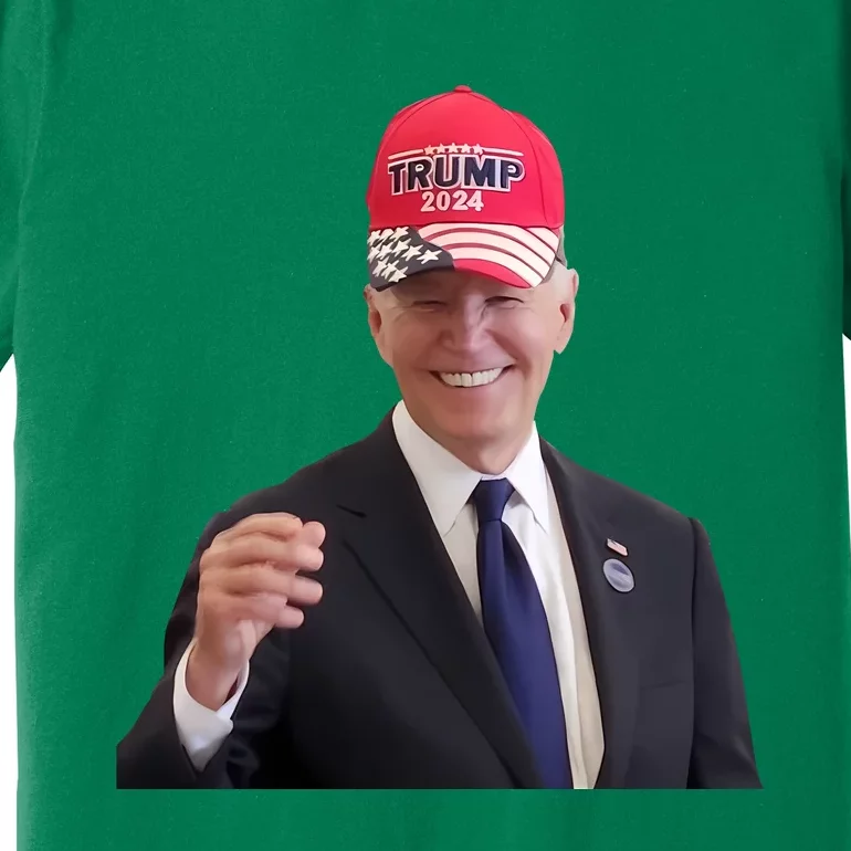 Oe Biden Wearing Trump Hat 2024 President Donald Republican Premium T-Shirt