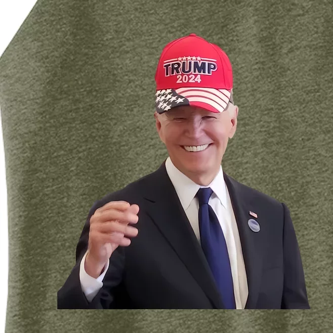 Oe Biden Wearing Trump Hat 2024 President Donald Republican Women’s Perfect Tri Rocker Tank