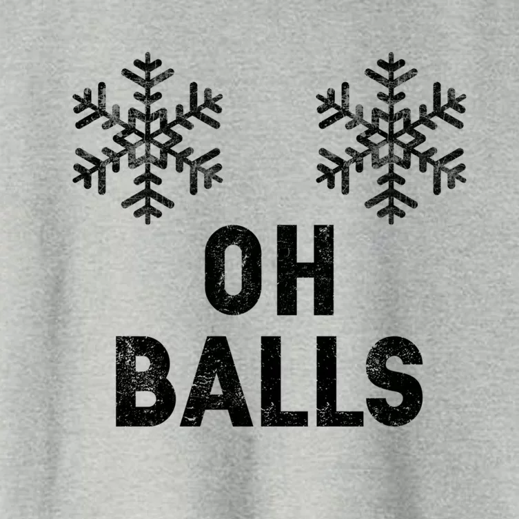 Oh Balls Xmas Funny Gift Women's Crop Top Tee