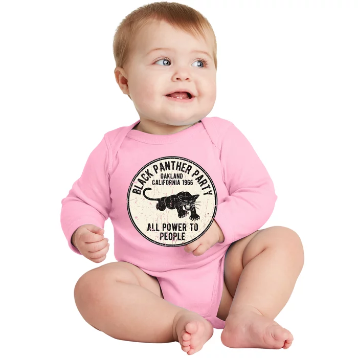 Oakland California 1966 Party Distressed Baby Long Sleeve Bodysuit