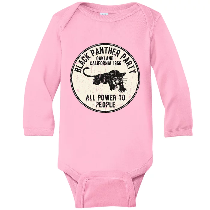 Oakland California 1966 Party Distressed Baby Long Sleeve Bodysuit