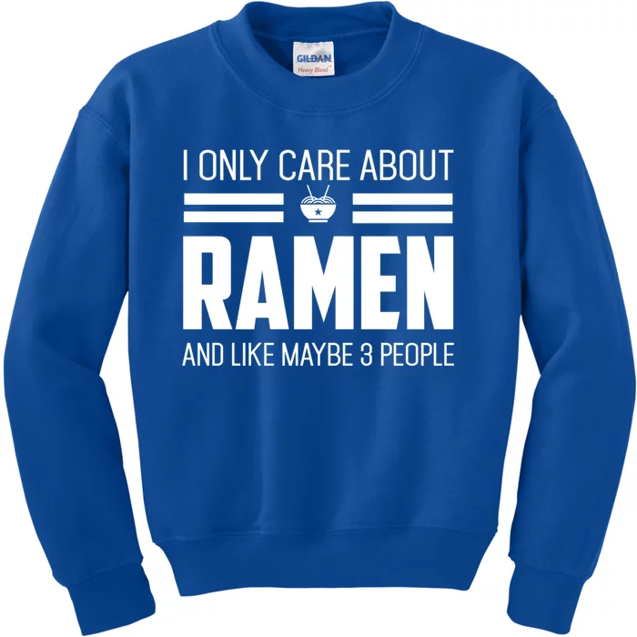 Only Care About Ra Funny Vintage Asian Noodle Great Gift Kids Sweatshirt