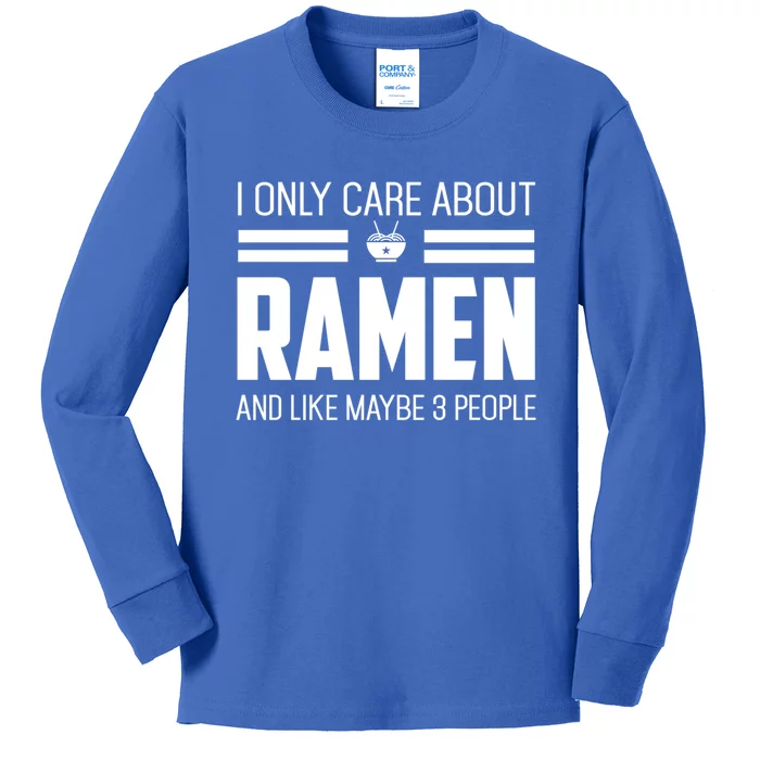 Only Care About Ra Funny Vintage Asian Noodle Great Gift Kids Long Sleeve Shirt