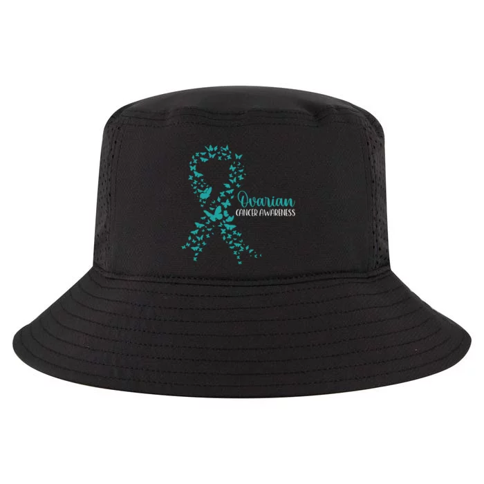 Ovarian Cancer Awareness Teal Ribbon Warrior Survivor Cool Comfort Performance Bucket Hat