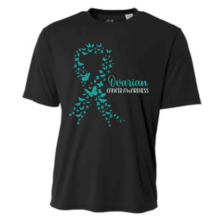 Ovarian Cancer Awareness Teal Ribbon Warrior Survivor Cooling Performance Crew T-Shirt