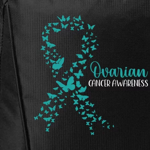 Ovarian Cancer Awareness Teal Ribbon Warrior Survivor City Backpack