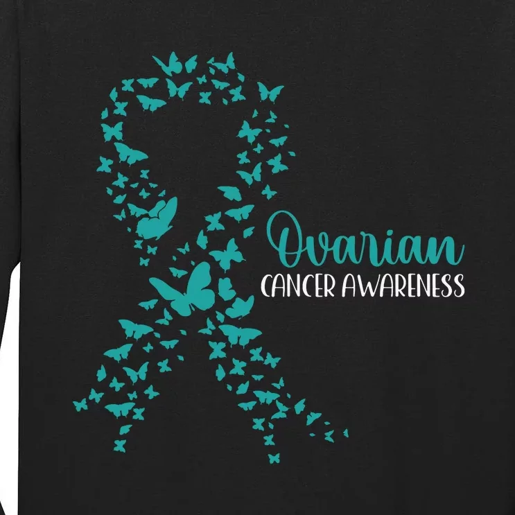 Ovarian Cancer Awareness Teal Ribbon Warrior Survivor Tall Long Sleeve T-Shirt