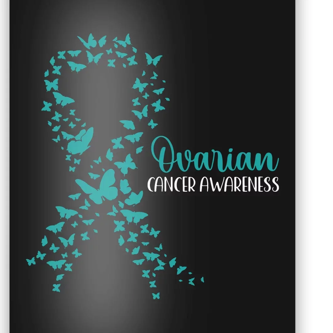 Ovarian Cancer Awareness Teal Ribbon Warrior Survivor Poster