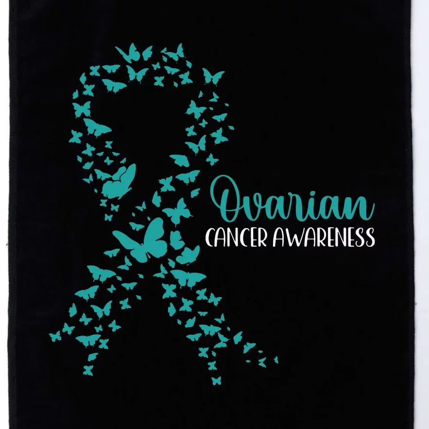 Ovarian Cancer Awareness Teal Ribbon Warrior Survivor Platinum Collection Golf Towel