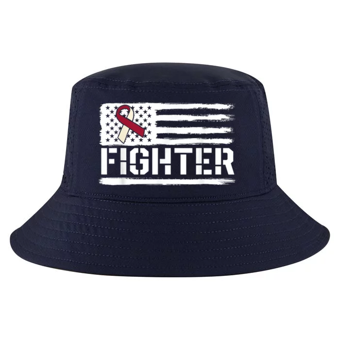 Oral Cancer Awareness Throat Head Neck Fighter American Flag Cool Comfort Performance Bucket Hat