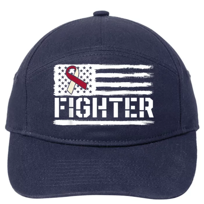 Oral Cancer Awareness Throat Head Neck Fighter American Flag 7-Panel Snapback Hat