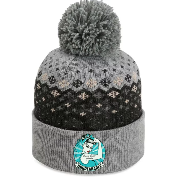 Ovarian Cancer Awareness Warrior Unbreakable Support Squad The Baniff Cuffed Pom Beanie