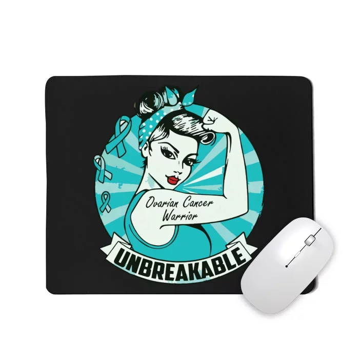 Ovarian Cancer Awareness Warrior Unbreakable Support Squad Mousepad