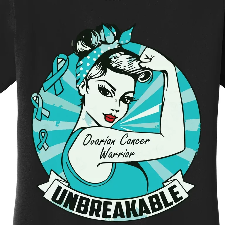 Ovarian Cancer Awareness Warrior Unbreakable Support Squad Women's T-Shirt