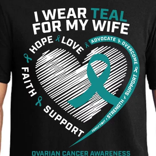 Ovarian Cancer Awareness I Wear Teal For My Wife Pajama Set