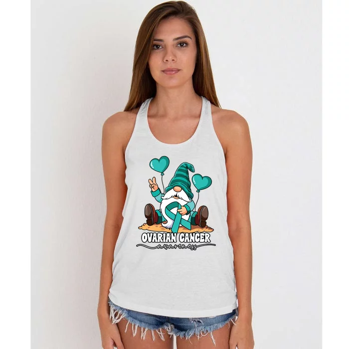 Ovarian Cancer Awareness Women's Knotted Racerback Tank