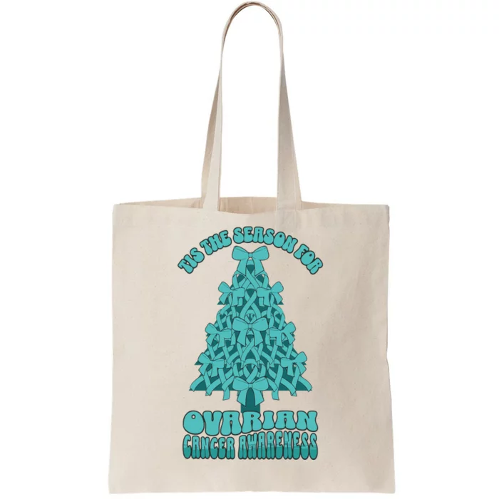 Ovarian Cancer Awareness Christmas Tote Bag