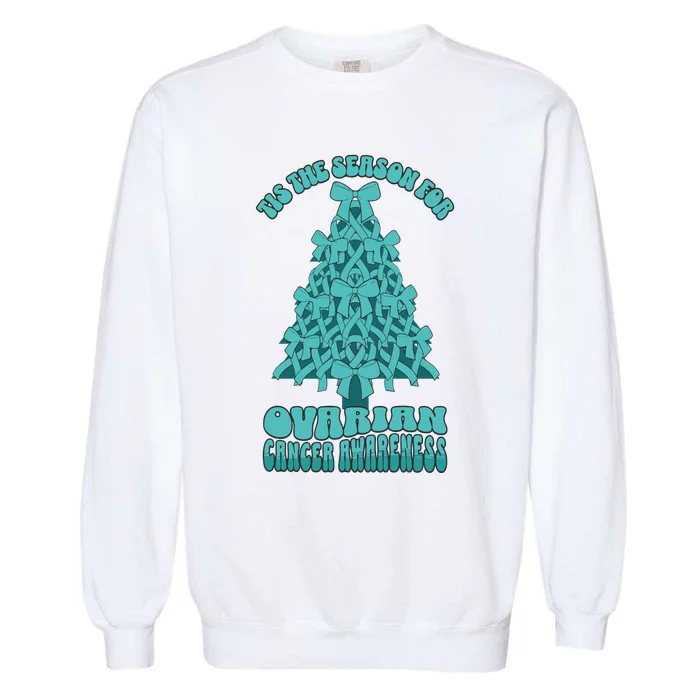 Ovarian Cancer Awareness Christmas Garment-Dyed Sweatshirt