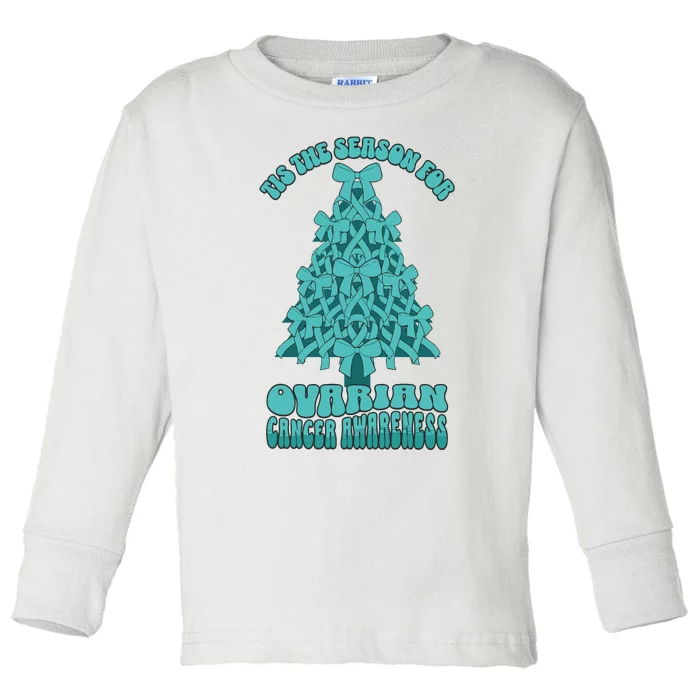 Ovarian Cancer Awareness Christmas Toddler Long Sleeve Shirt