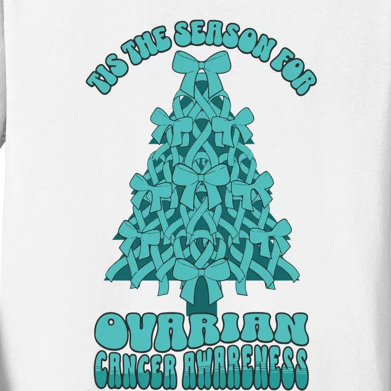 Ovarian Cancer Awareness Christmas Kids Long Sleeve Shirt