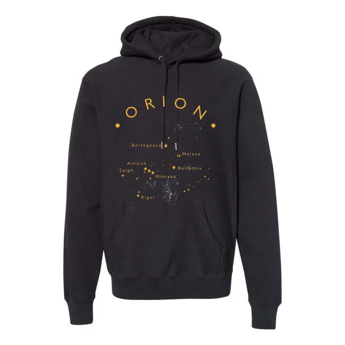 Orion Constellation Astronomy Lover Stargazing Premium Hoodie