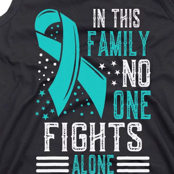 Ovarian Cancer Awareness Month Teal Rainbow Ribbon Gift Tank Top