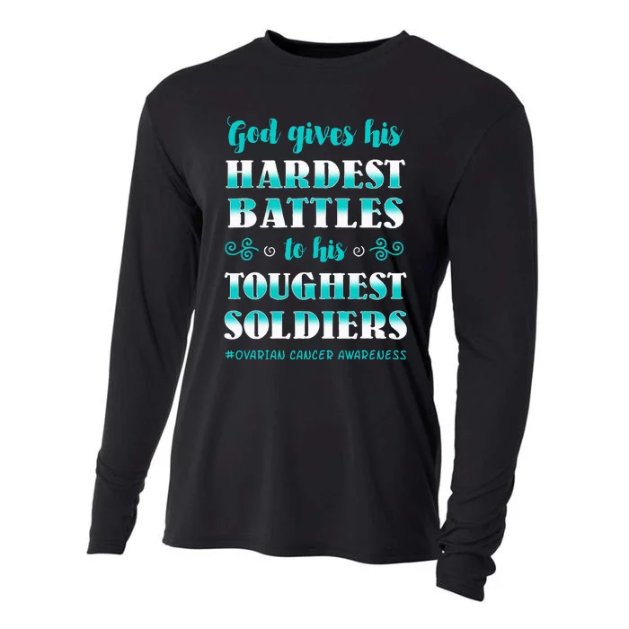 Ovarian Cancer Awareness Apparel Teal Carcinoma Gynecology Cooling Performance Long Sleeve Crew