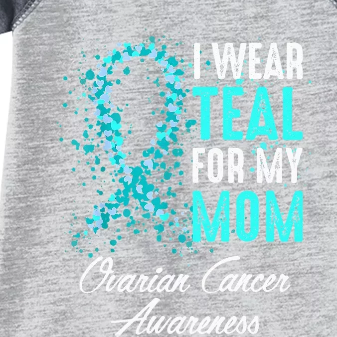 Ovarian Cancer Awareness I Wear Teal For My Mom Mother Infant Baby Jersey Bodysuit