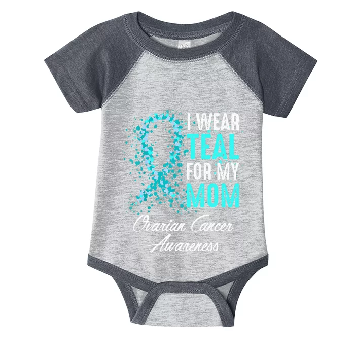 Ovarian Cancer Awareness I Wear Teal For My Mom Mother Infant Baby Jersey Bodysuit