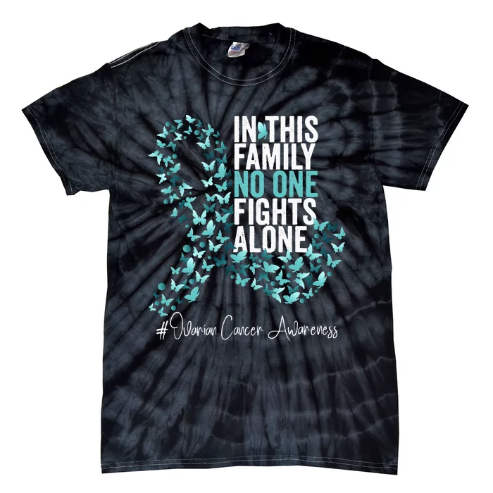 Ovarian Cancer Awareness Month Teal Ribbon Tie-Dye T-Shirt