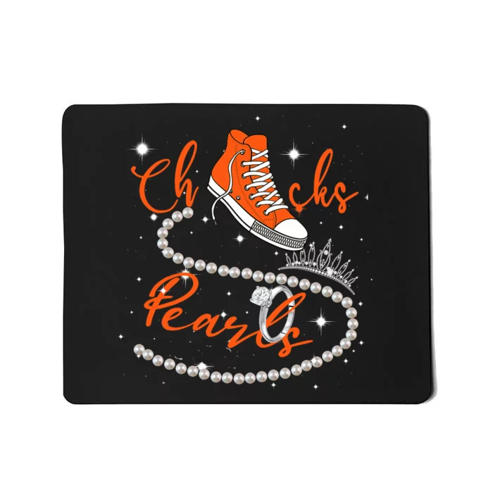 Orange Chucks And Pearls Mousepad