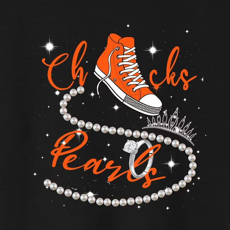 Orange Chucks And Pearls Women's Crop Top Tee