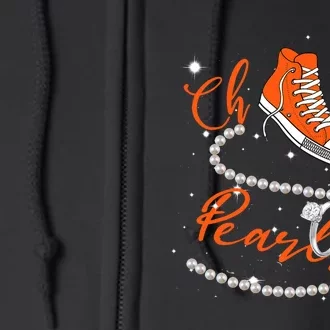 Orange Chucks And Pearls Full Zip Hoodie