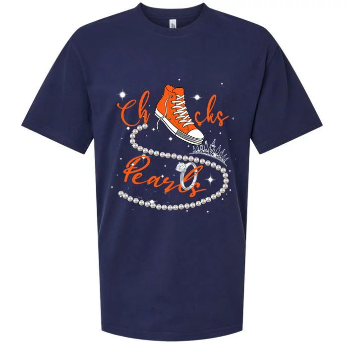 Orange Chucks And Pearls Sueded Cloud Jersey T-Shirt