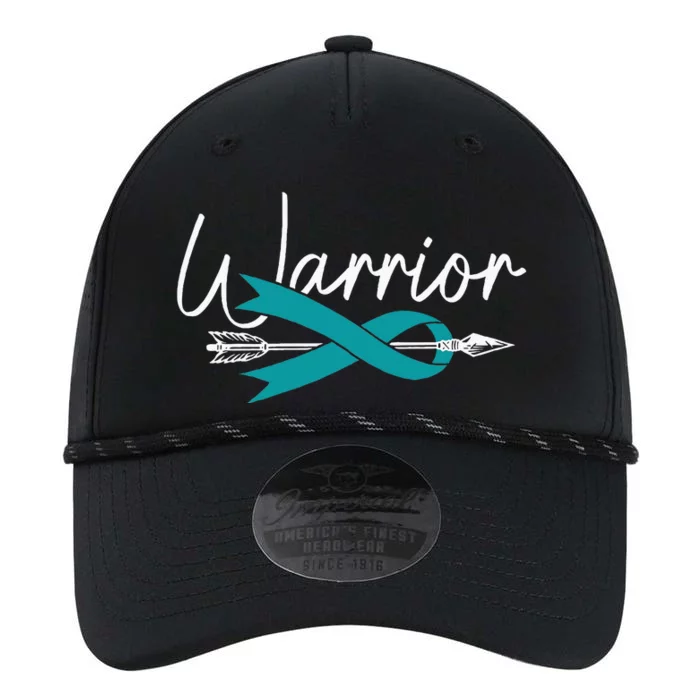 Ovarian Cancer Awareness Month Woman Teal Ribbon Warrior Performance The Dyno Cap