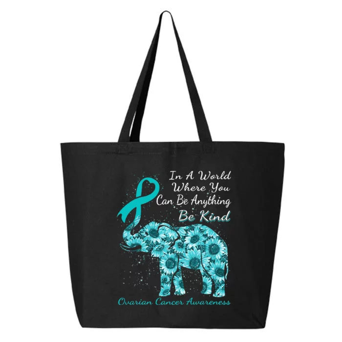 Ovarian Cancer Awareness Sunflower Elephant Be Kind 25L Jumbo Tote