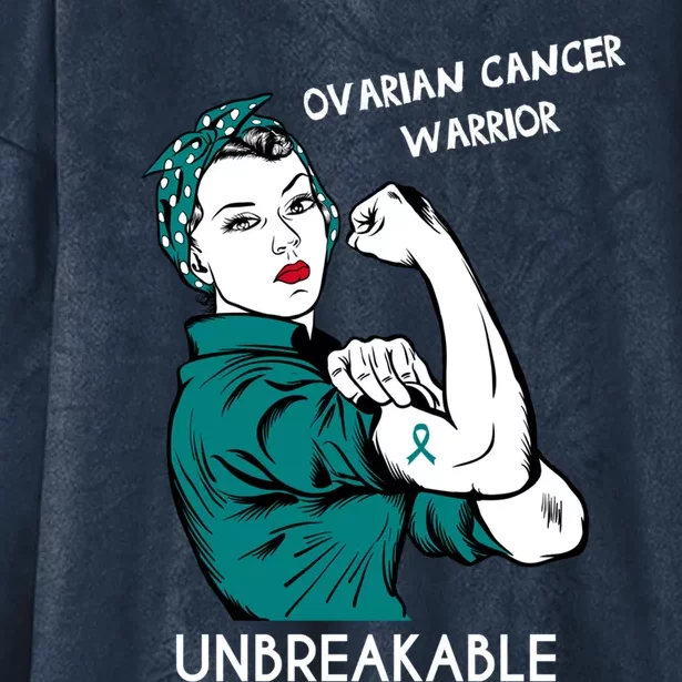 Ovarian Cancer Awareness Month Unbreakable Warrior Gift Hooded Wearable Blanket