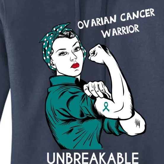 Ovarian Cancer Awareness Month Unbreakable Warrior Gift Women's Pullover Hoodie