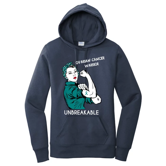 Ovarian Cancer Awareness Month Unbreakable Warrior Gift Women's Pullover Hoodie