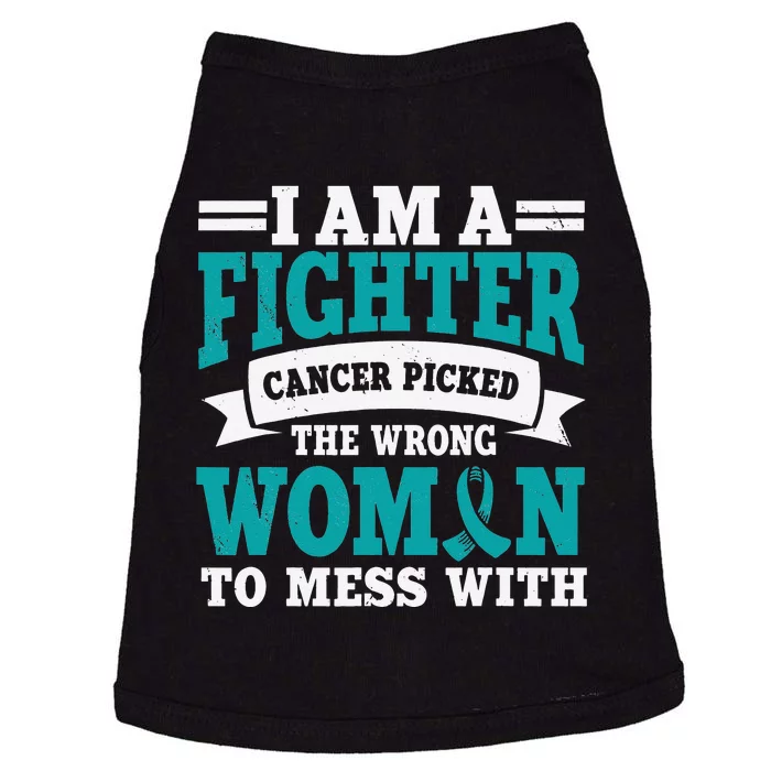 Ovarian Cancer Awareness  Fighter Mother's Day Doggie Tank