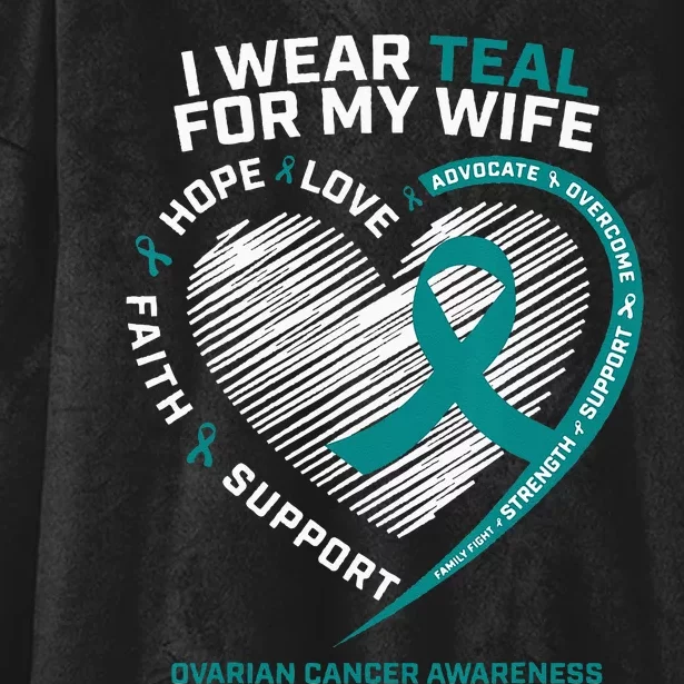 Ovarian Cancer Awareness Wife Husband Cancer Hooded Wearable Blanket