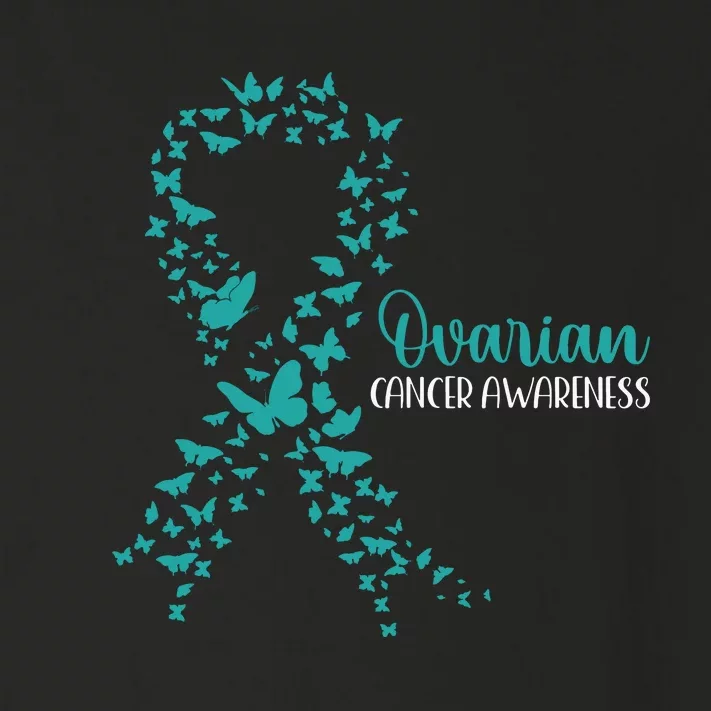 Ovarian Cancer Awareness Teal Ribbon Warrior Survivor Toddler Long Sleeve Shirt